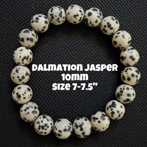 Authentic Dalmatian Jasper 10mm Beaded Stretchy Bracelet by‎ Bombshell Beads